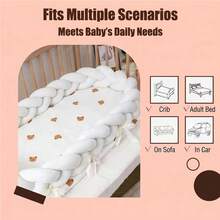 1pc Soft Skin-Friendly Baby Nest, Portable Baby Bed Suitable For 0-12 Months, Cotton Breathable Baby Bed, Suitable For Newborn Lounger - Multicolor - View 6