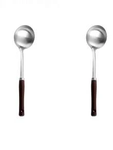 2pcs/4pcs Stainless Steel Long Handle Soup Ladle, Large Size Cooking Spoon For Home And Commercial Use, Porridge Spoon, Soup Spoon - Silver - View 11