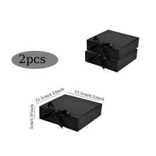 10pcs Black Gift Boxes With Lids, Groomsman Proposal Boxes, Luxury Black Gift Boxes With Ribbons, Suitable For Weddings, Birthdays, Parties, Graduations, Valentine's Day, Back To School And Other Occasions - Black - View 15