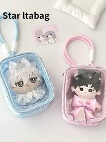 1pc 11cm Anime Figurine PVC Transparent Storage Bag Large Capacity Winter Snowflake Handbag Charm Suitable For Bags Daily Commute Gatherings Holidays Gifts Etc. Kawaii - Multicolor - View 10