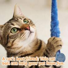 5 Packs Colorful Plush Elastic Ball Cat Toy, Mixed Elastic Ball And Tail Cat Toy, Large Magic With Fluorescent Ball, Interactive Cata Toy Ball, Rainbow Color, Random Color - Multicolor - View 9