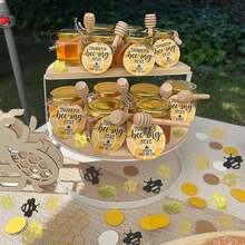 20/120pcs Bee Theme Confetti, Bee Party Decorations, Baby Shower Decorations, Gold & Black Bee Confetti Accents, Bee Theme Baby Shower Table Decor, Birthday Party Decorations - Multicolor - View 9