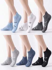 1/6/12 Pairs Men's Sports Socks Thin Breathable Plus Size Outdoor Fitness Running Training High Elasticity Compression Socks, Men's Boat Socks Short Socks Summer Socks, Suitable For All Seasons - Multicolor - View 1