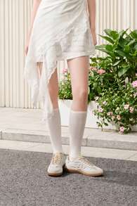 Kappa Women's Mesh Patchwork Training Shoes, Contrast Color Laces, Retro Breathable Flat Casual Shoes - Cheese White - View 4