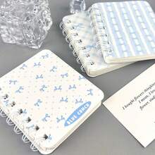 4Pcs Spiral Notebook, Portable Notepad, A7 Size, Bow Notebook, Pocket Notebook, Notebook, Office Record, Memo, Suitable For Study Record, Office, Memo, Back To School Season Essential, Suitable For Back To School / Back To School Season, Birthday Gift, Teacher's Day Gift, Thanksgiving Gift, Christmas Gift, New Year Multi-Holiday Gift - Multicolor - View 8
