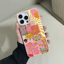 1件 極簡時尚向日葵貓咪卡通圖案 全包覆透明太空 TPU 防指紋手機殼 硬殼防黃變，適用於 iPhone 16 Pro Max/16/16 Pro/16 Plus/11/15/15 Pro/15 Pro Max/12/13/14 Pro Max/XS/XR/11 Pro/11 Pro Max/12 Pro/12 Pro Max/13 Pro/13 Pro Max/7 Plus/14 Pro/14 Pro Max/14 Plus/7 Plus/8 Plus/8/SE2/12 Mini/13 Mini - 彩色 - 查看 3