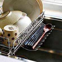 2/1 buah Rak Saringan Gantung Tepi Wastafel Dapur Stainless Steel, Keranjang Penyimpanan Multifungsi untuk Peralatan dan Pisau, Tidak Perlu Pengeboran, Pengatur Hemat Ruang di Meja Dapur - MultiWarna - View 3