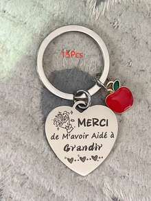 1pc/6pcs/15pcs/24pcs Teacher Gift Keychain Ideal Gift Graduation Gift Back To School Gift Birthday Gift Christmas Gift - Silver - View 9