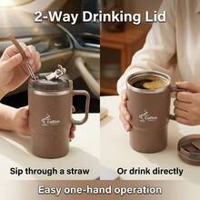 Double Layer Insulated Water Cup Tumbler Portable 304 Stainless Steel Thermal Coffee Mug With Strainer&Spoon For Students Adult - Multicolor - View 6