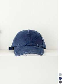1pc Letter Embroidered Baseball Cap, Women Wide Brim Face-Flattering Casual Versatile Sun Protection Peaked Hat - Multicolor - View 20