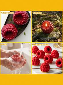 2pcs Raspberry Silicone Molds, 3D Fruit Silicone Molds | 6-Cavity Raspberry Silicone Molds, Suitable For Mousse, Jelly, Chocolate, Cake Decoration - View 7