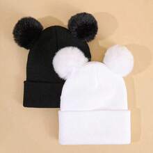 Topi Rajut Pom Pom Mewah Terbaru Musim Gugur/Dingin, Topi Beanie Wol Hangat & Tahan Dingin yang Modis dan Serbaguna, Unisex Cocok untuk Semua Usia - Topi wol pom-pom - View 5