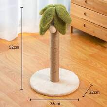 1pc Coconut Tree Shaped Cat Scratching Post, Linen Material Cat Scratching Board/Mat, Pet Cat Toy, Suitable For Small Dogs And Cats - Multicolor - View 5