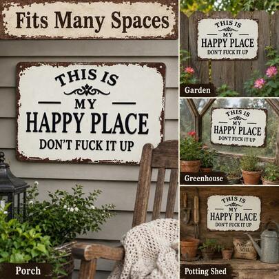 1pc Funny Garden Metal Sign 12 X 8 Inch Vintage Country Style Wall Decor Board, With Pre-Drilled Holes, Rounded Corners, Embossed Letters, Decorative Ornament, Suitable As Gift For Women, Men, Friends, Family And Plant Lovers, Applicable For Office, Bedroom Decor, Kitchen Decor And Accessories, Bar, Patio, Porch And Fence Decoration (Rectangular), Autumn, Fall Decor, Fall Home Decor, Home Decor, Home Decor And Accessories, Garden Supplies, Gardening