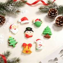 1pc/2pcs Christmas Tree Snowman Santa Hat Bell Silicone Mold Cake Chocolate Candy Fondant DIY Baking Tool Non-Stick Easy Release - Beige - View 5