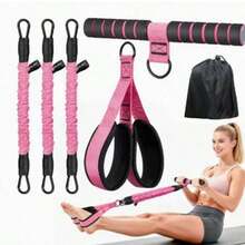 Foot Pedal Resistance Band Home Fitness Sit-Up Assistant Abdominal And Leg Slimming Elastic Rope, Pink Latex Foot Pedal Resistance Band - Multicolor - View 3