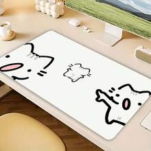 1pc Wojak Cat Desk Mat – Suitable For PCs And Laptops; Features A Cute Meme Character Design; Ideal For Gaming And Office Use (Keyboard & Mouse Pad); Easy-To-Clean Computer Accessory. - E - View 3