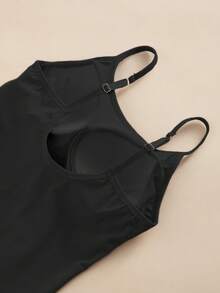3pcs/Pack Multi-Color Solid Underwear Tank Tops, Fixed Cup With Adjustable Straps, Soft Suit-Like Fabric Layering Camisole - Black - View 11