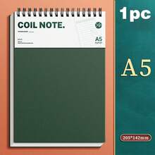 1pc Spiral Notebook, Vintage A5 Notebook And Journal - 100 Pages, 80G Thick Paper, Hardcover And Watercolor Design - Perfect For College School Supplies - A - View 12