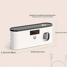 Wall-Mounted Toothbrush Holder With UV Ultraviolet Light, Automatic Toothpaste Dispenser And Large Capacity Storage Rack, Solar Powered No-Drill Bathroom Organizer, Multi-Slot Design, Suitable For Electric And Manual Toothbrushes, Ideal For Daily Home Use - Multicolor - View 13