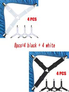 8pcs Elastic Bed Sheet Fastener Straps, Adjustable Triangle Bed Sheet Clips, Anti-Slip & Flat, Suitable For Mattress Covers, Perfect For Halloween, Christmas, Back To School Dorm Bedroom, Prevent Bed Sheet Shifting & Wrinkling [4/1pc] - Multicolor - View 14