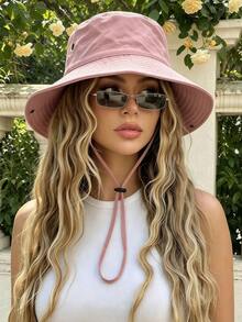 1pc Unisex Quick-Dry Bucket Hat, Sun Protection Breathable Outdoor Hiking Fishing Hat, Western Cowboy Style Sun Hat, Halloween Hair Accessory - Denim - View 3