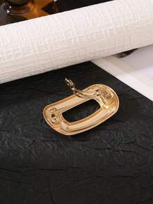 1pc Minimalist Vintage Half-Up Solid Color Geometric Alloy Spring Hair Clip - Multicolor - View 5