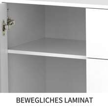 Sideboard Made Of Wood With Storage With Drawers With Doors White For Dining Room And Living Room - 白色 - 查看 11