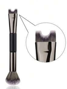 1PC U-Shaped Nose Contour Makeup Brush - Dual-Head Design, Combines Eyeshadow And Nose Shadow Functions, Ergonomic U-Shaped Handle, Soft Bristles, Precisely Defines Nose Contour - Multicolor - View 2