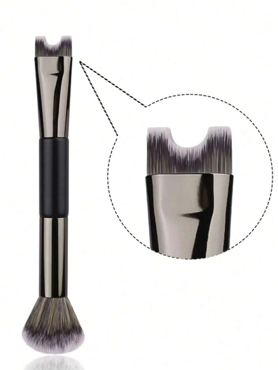 1PC U-Shaped Nose Contour Makeup Brush - Dual-Head Design, Combines Eyeshadow And Nose Shadow Functions, Ergonomic U-Shaped Handle, Soft Bristles, Precisely Defines Nose Contour