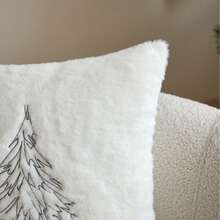 LCUHPCL Minimalist Line Embroidery Christmas Tree Merry Christmas 3D Textured Embroidery Pillow Case 1pc And 2pcs Home Decor, Suitable For Living Room, Bedroom, Party, Sofa And Various Environments - Multicolor - View 8