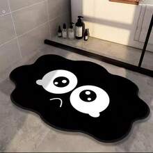 Cute Cartoon Black Cloud Diatomaceous Earth Bath Mat, Non-Slip Quick Dry Water Absorbent Bathroom Rug, Soft Irregular Doormat For Home Decor - A - View 6