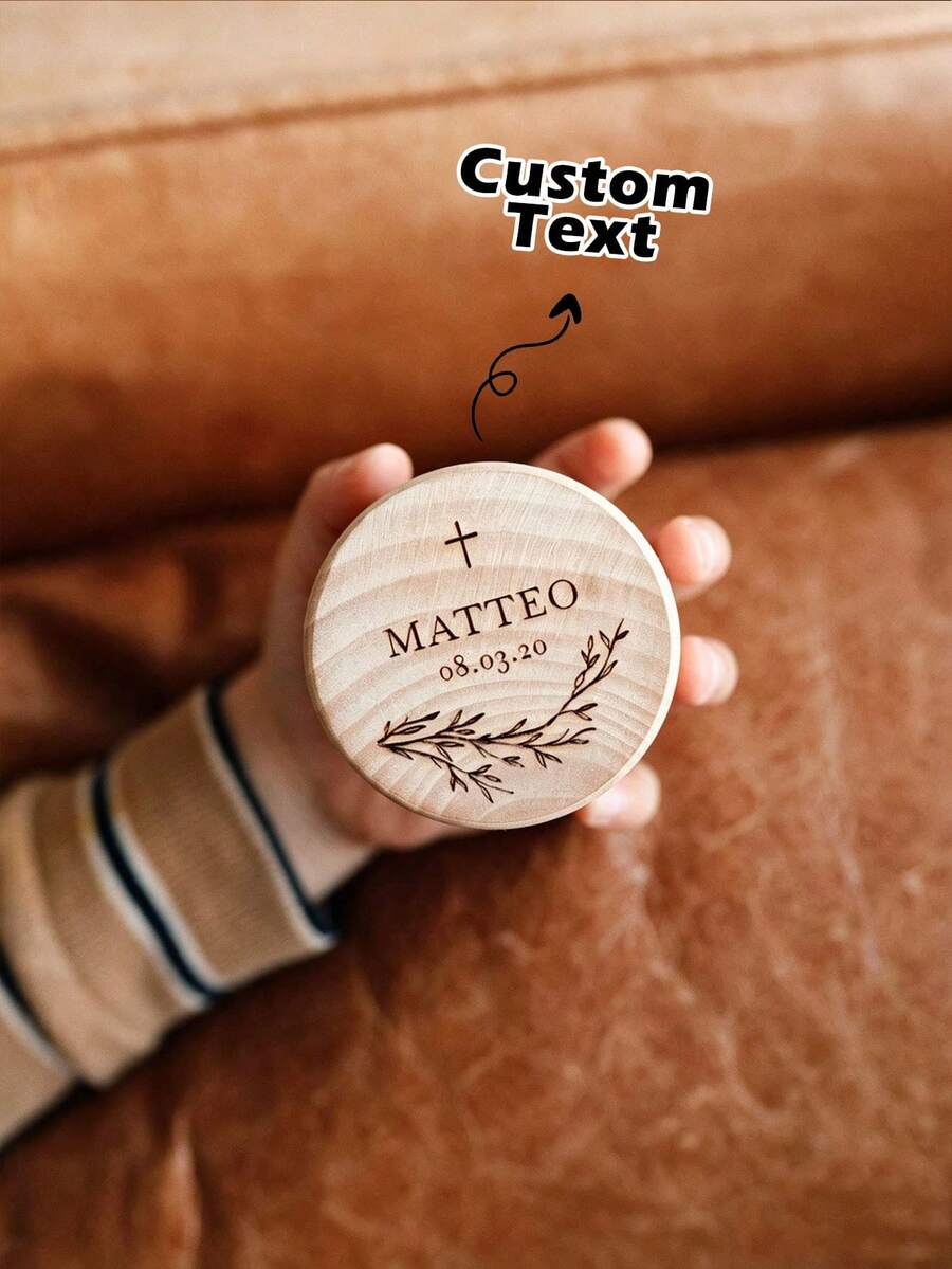 Customized Text Wooden Baptism Cross Box, Jewelry Storage Box, Engraved Keepsake, Christening Gift Idea, Grief Recovery Gift, Birthday Gift For Boys And Girls - Multicolor - View 1
