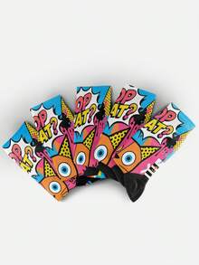 Cool 360° Printed Men's Socks - Streetwear Socks,Pop Art Cat,Doodle Cartoon Black Cat,Colorful,Funny Socks, Fit Daily, Holiday & Party Occasions - Multicolor - View 6
