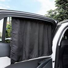 Set 4 buah Tirai Pembatas Privasi Mobil Anti Cahaya + Tirai Jendela Samping, Tirai Pembatas Kursi Belakang dengan Perlindungan UV 95%, Mudah Dipasang, Tirai Jendela Privasi Kendaraan Warna Hitam - A - View 7