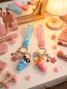 Cartoon Ice Cream PVC Keychain, Cute Bag And Backpack Charm, Car Key Accessory, Ideal Gift Choice For Back To School And Teacher's Day - Multicolor - View 1