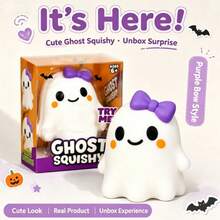 Extra Large Cute Ghost Squishy Stress Relief Toy, Halloween Spooky Cute Ghost Soft Squeeze Sensory Pressure Relief Toy, Collectible Desk Decor, Suitable For Classroom, Home, Halloween Birthday Party Gift - Multicolor - View 3