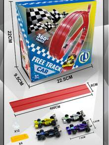 Flexible Tracks 13ft Flexible Racing Track Kids Toy DIY Racing Track Set, Includes 1/64 Rebound Car, Rollable Portable Track With Strong Suction Cups, Great Gift Toy For Boys And Girls Aged 3 And Up - Multicolor - View 8