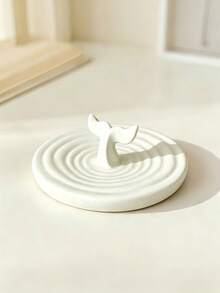 1pc Wabi-Sabi Ceramic Jewelry Tray, Ring, Earring, Necklace, Lipstick Holder, Hanging Design, Desktop Decor - Multicolor - View 10