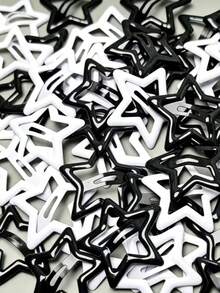 5/30pcs Women's Y2K Pentagram Metal Hair Clips Suitable For Daily Use - Black - View 2