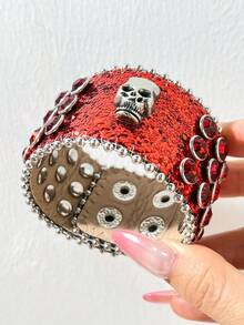 Sweet & Cool Subculture Acrylic Wide Bracelet Collection Y2K Gothic Bat Demon Eye Cross Skull Rivet Hot Girl Wristband Accessory - Multicolor a - View 13