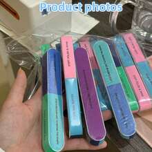 6-In-1 Colorful 7-Sided Nail File Set, Nail Buffer Block, Nail Polishing Tool Kit, Beginner Nail Care Tools, Printed Design, Nail Edge File, Sanding Block, Shaping Polishing Block, Suitable For Nail Salons - Multicolor - View 7