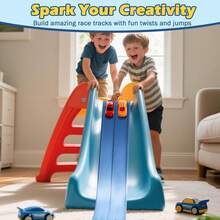 Flexible Tracks 13ft Flexible Racing Track Kids Toy DIY Racing Track Set, Includes 1/64 Rebound Car, Rollable Portable Track With Strong Suction Cups, Great Gift Toy For Boys And Girls Aged 3 And Up - Multicolor - View 2