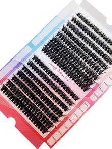 15排 300簇 60/80/100片 0.05 0.07 D/DD 蓬鬆感睫毛簇 10-18mm 混長熱熔纖維 纖細感睫毛接片 加厚捲度 單簇假睫毛 適合派對日常 DIY 濃密款 可重複使用 - 黑色 - 查看 4