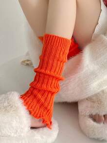 1 Pair Women's Candy Color Leg Warmers, Comfortable Casual Leg Warmers For Autumn/Winter, Cozy - Multicolor - View 11