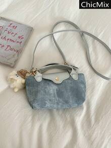Mini Bolso Versátil con Bloques de Color y Solapa, Sin Colgante, Bolso Cruzado Casual y Práctico con Decoración de Remaches Personalizado para Mujeres, Adecuado para Compras, Billetera, Mujeres Jóvenes, Estudiantes Universitarias, Nuevos Empleados de Oficina y Trabajadores de Cuello Blanco. Perfecto para Oficina, Universidad, Trabajo, Negocios, Desplazamientos, Actividades al Aire Libre, Viajes y Salidas - Multicolor - Ver 2