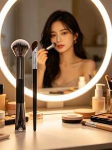 U-Shaped Nose Contour Makeup Brush, Dual-Ended Nose Shadow And Highlight Brush, U-Shaped Handle Design, Ergonomic Grip, Soft Bristles, Precise Nose Contour Sculpting - A - View 8