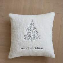 LCUHPCL Minimalist Line Embroidery Christmas Tree Merry Christmas 3D Textured Embroidery Pillow Case 1pc And 2pcs Home Decor, Suitable For Living Room, Bedroom, Party, Sofa And Various Environments - Multicolor - View 12