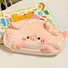 Ins Pink Pig Pencil Case, Cute Plush Makeup Bag, Large Capacity Stationery Storage Bag For Students - Little Mouse - View 5