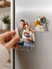 Custom Photo Fridge Magnets, Die-Cut Personalized Fridge Magnets, Personalized Magnetic Stickers, Suitable For Refrigerator, Storage Cabinet, Toolbox And More - Multicolor - View 3